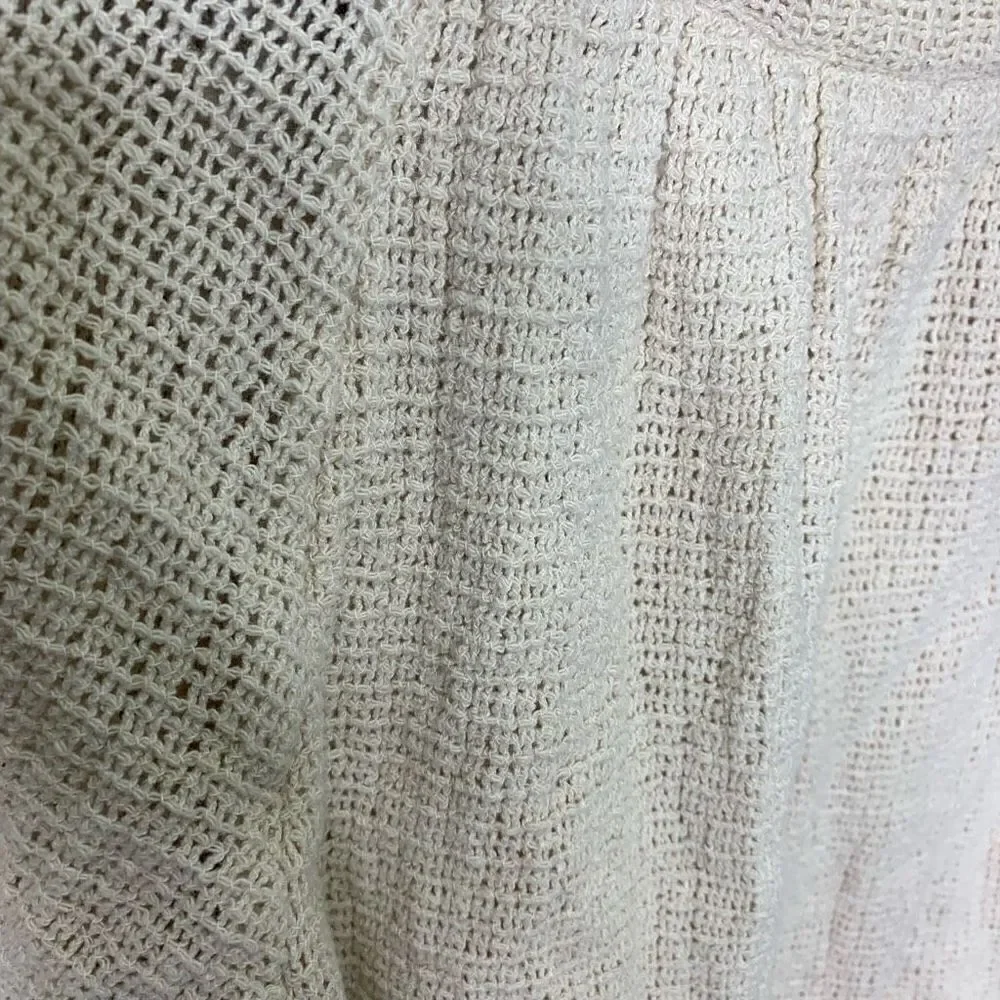 ZARA TRAFALUC COLLECTION BOHO COTTON MESH TASSEL CROCHET BLOUSE TOP SIZE SMALL (